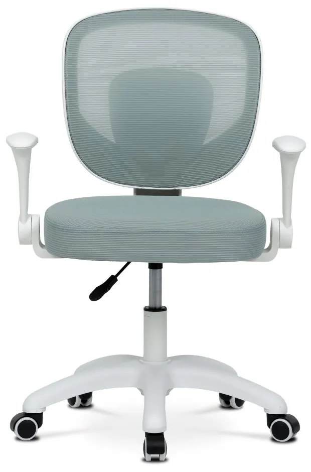 Detská pracovná stolička DINO — sieť / látka, mentolová