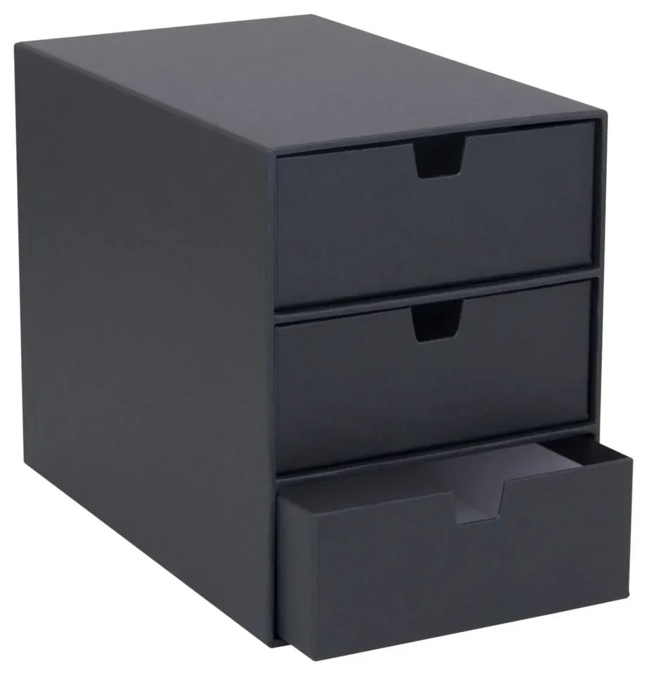 Tmavosivý zásuvkový box s 3 zásuvkami Bigso Box of Sweden Ingrid