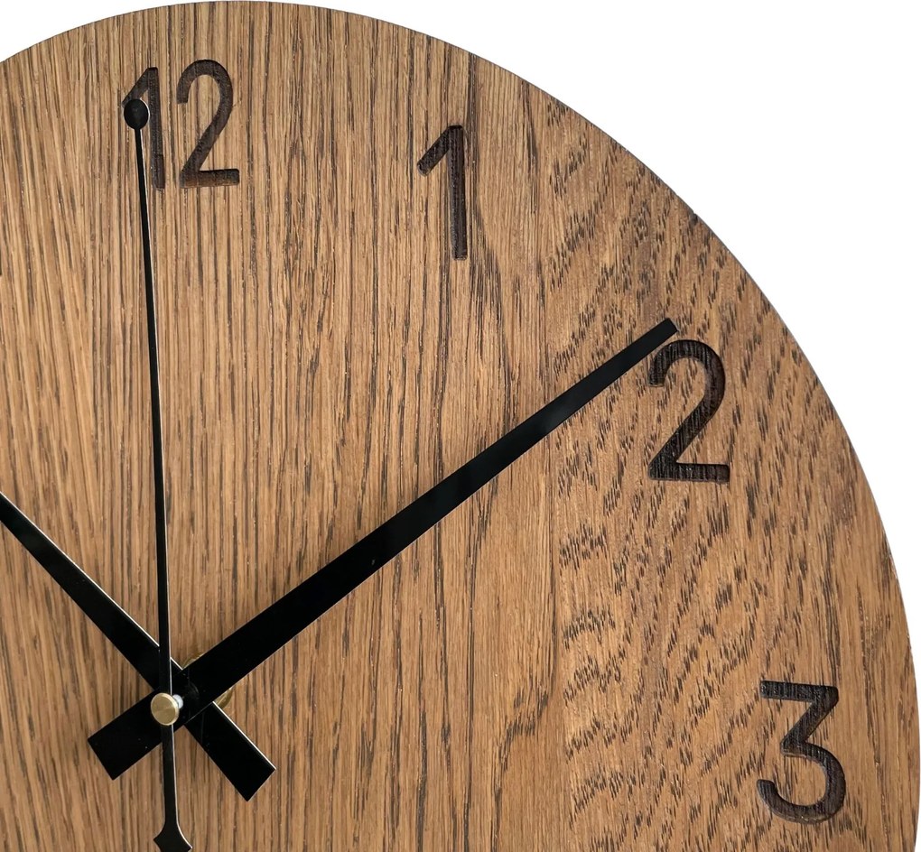 Drevené hodiny do obývačky | MOTREAL: Preglejka Dub - Natural 3041 20 cm 4376-111688 MAS002-A