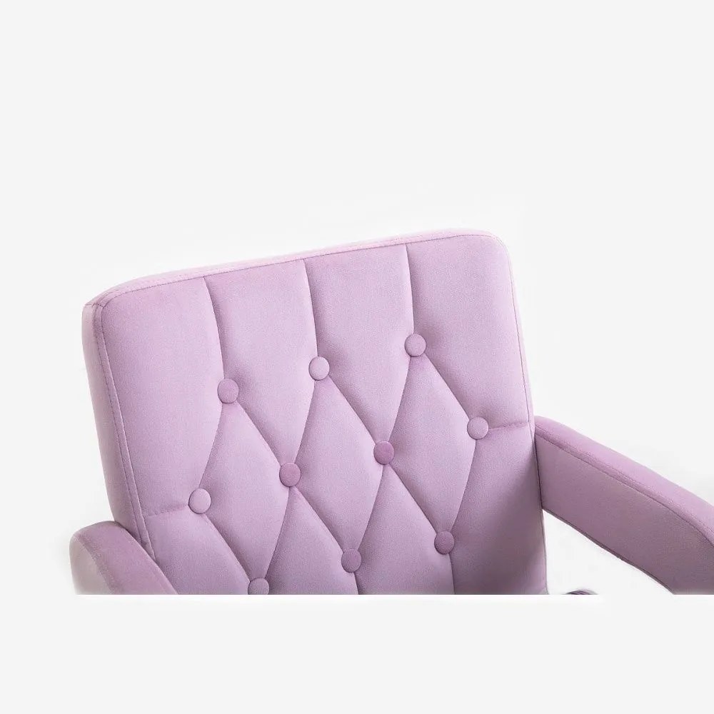 LuxuryForm DESIGN Stolička BOSTON VELUR na zlatej podstave s kolieskami - levanduľa