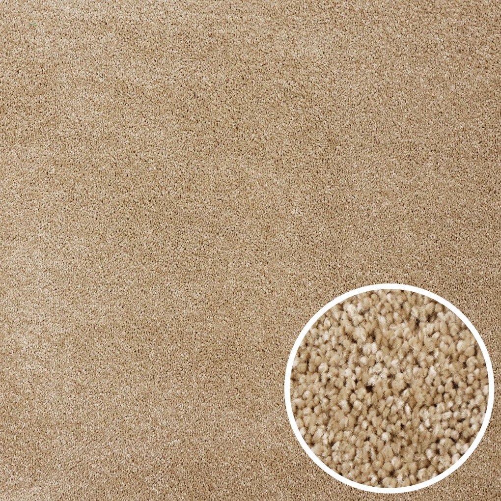 AKCIA: 👣🛡️100x200 cm Kusový koberec Velur Ultra béžový - obšitý zo všetkých strán + protišmyková úprava, šíře, béžová, filc, kancelária