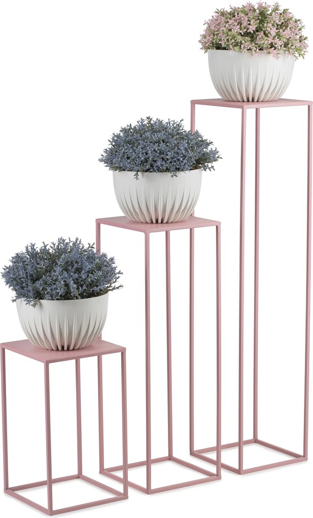 STOJAN NA KVETINÁČ SIMPLE 70X24X24 CM RUŽOVÁ