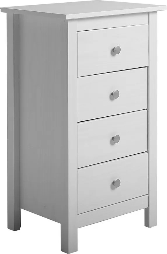 Biela vysoká komoda z borovicového dreva 46x80 cm Berna – Marckeric