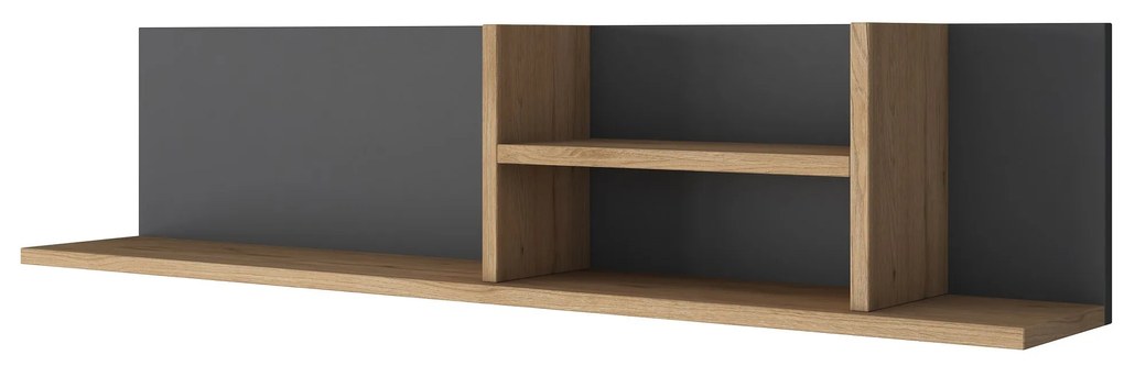 Nástenná polica AE103 antracitová/orech