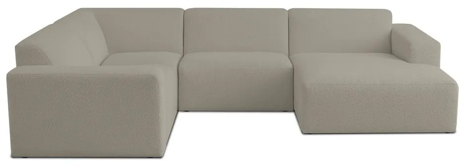 Svetlohnedá rohová pohovka z textílie buklé (do "U") Roxy – Scandic