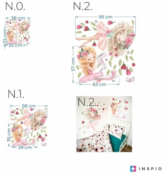Nálepky na stenu - Baletky