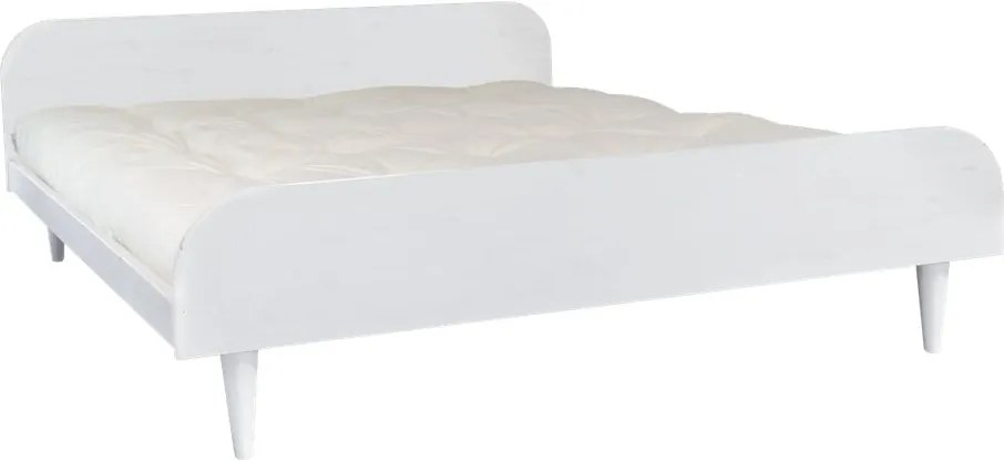Dvojlôžková posteľ z borovicového dreva s matracom Karup Design Twist Double Latex White/Natural, 140 × 200 cm