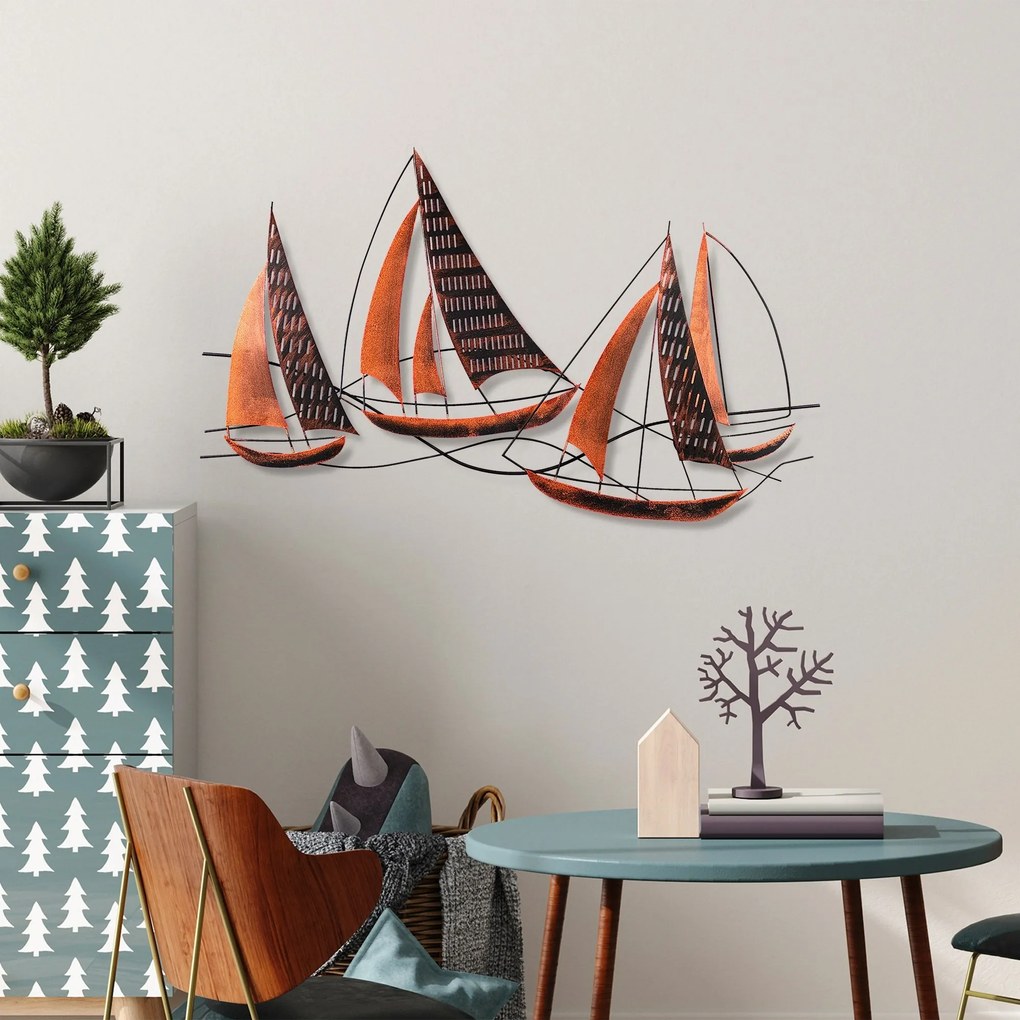 Nástěnná kovová dekorace Barbaros 3 měděná