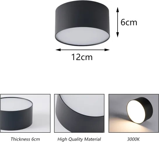 BRILAGI - LED Vonkajšie stropné svietidlo FORIS LED/14W/230V priemer 12 cm čierna IP44