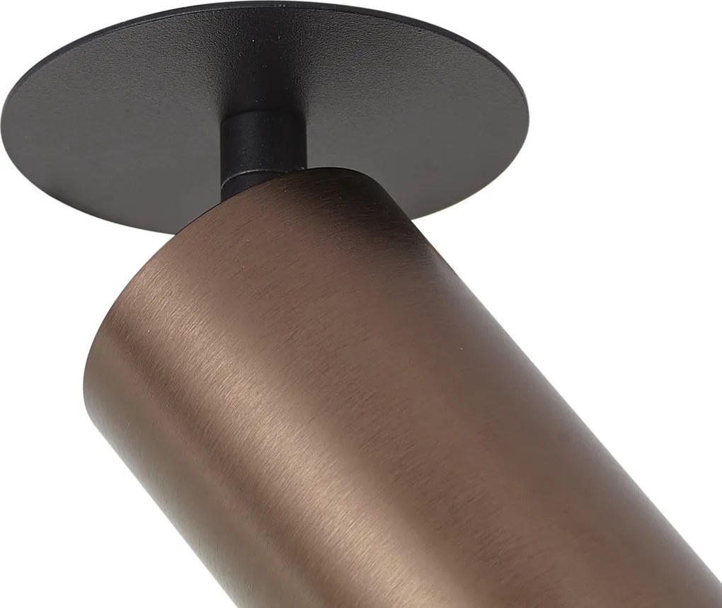 Sada 6 moderných zapustených bodových svetiel tmavý bronz GU10 50mm IP44 - Chels