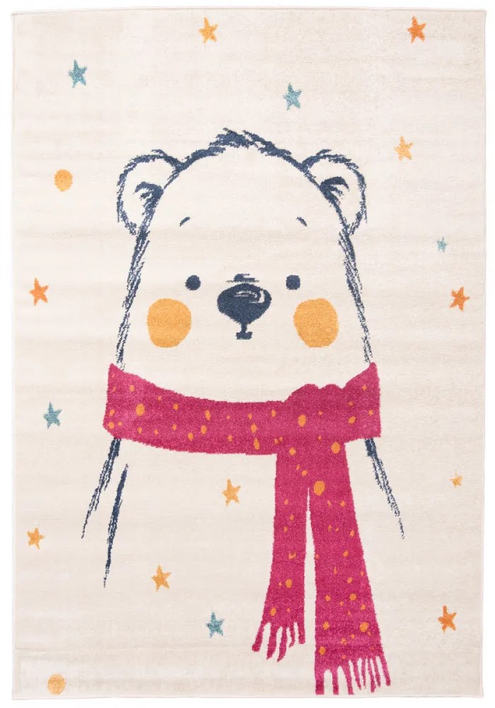 Detský kusový koberec Ľadový medveď krémovo ružový, Velikosti 120x170cm