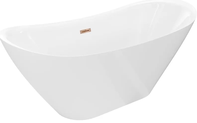 Mexen Lotos, voľne stojaca vaňa 150 x 75 cm, biela, ružové zlato prepad, 52051507700-60