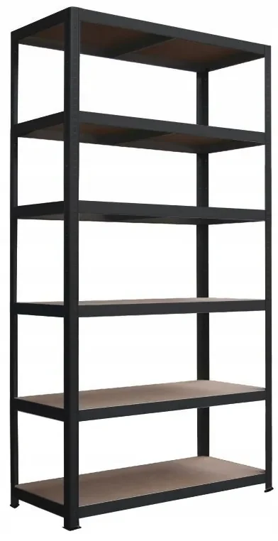 Fistar Regál 2400x1000x400 mm lakovaný 6-policový, nosnosť 1050 kg - ČIERNÝ