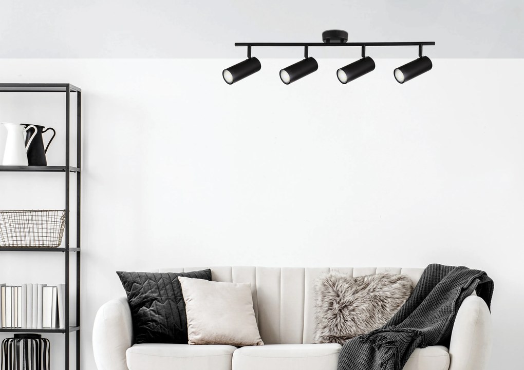 Candellux Čierne stropné svietidlo Colly pre žiarovku 4x GU10 94-01641