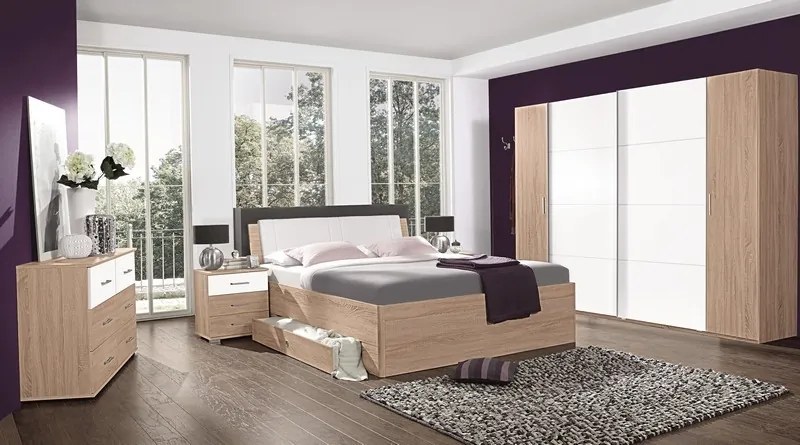 Šatníková skriňa Lotto, dub sonoma/biela