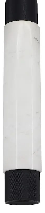 Závesné svietidlo Marble, 1x mramorové/čierne kovové tienidlo, w