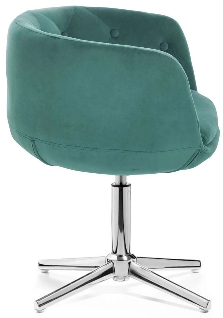 LuxuryForm DESIGN Kreslo MONTANA VELUR na striebornom kríži - zelené