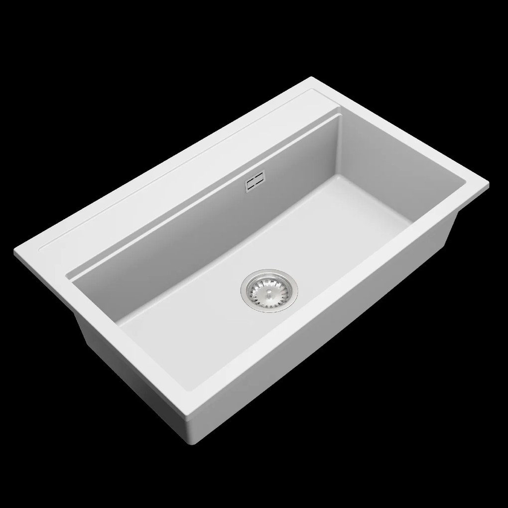Gamma Advance, 1-komorový granitový drez 805x505x210 mm, biela, GMA-ZLE000118