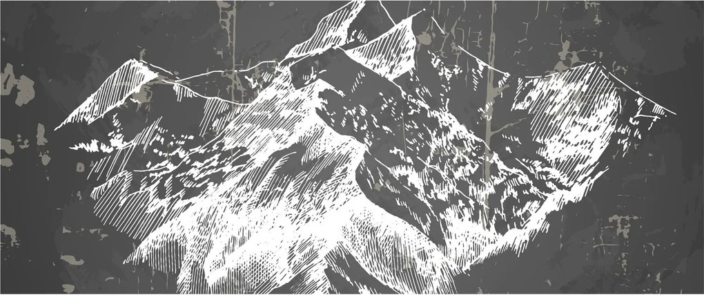 Obraz - Ilustrácie hôr (120x50 cm)