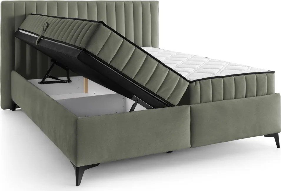 Posteľ Joy 160x200 cm, olivovo zelená látka