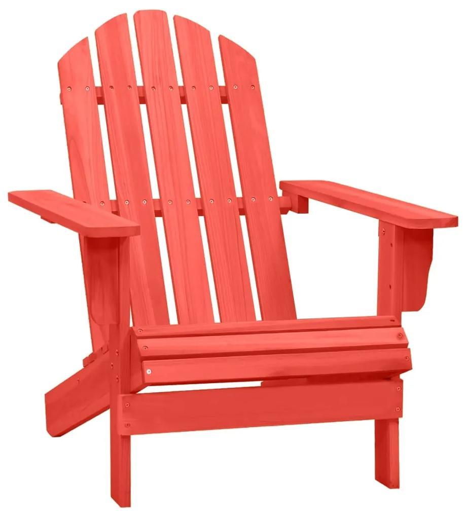 Záhradná stolička Adirondack jedľový masív červená