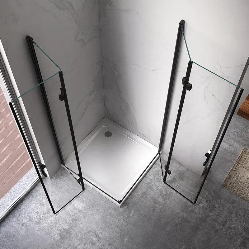 BPS-koupelny Obdĺžnikový sprchovací kút ZES KZ12B-BL 100x80 čierna/transparent - bez vaničky