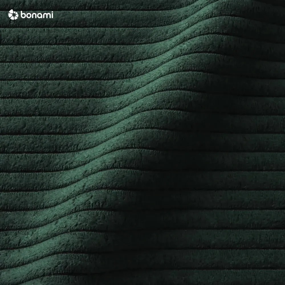 Zelená menčestrová rozkladacia/s úložným priestorom rohová pohovka Voltaire – Bobochic Paris