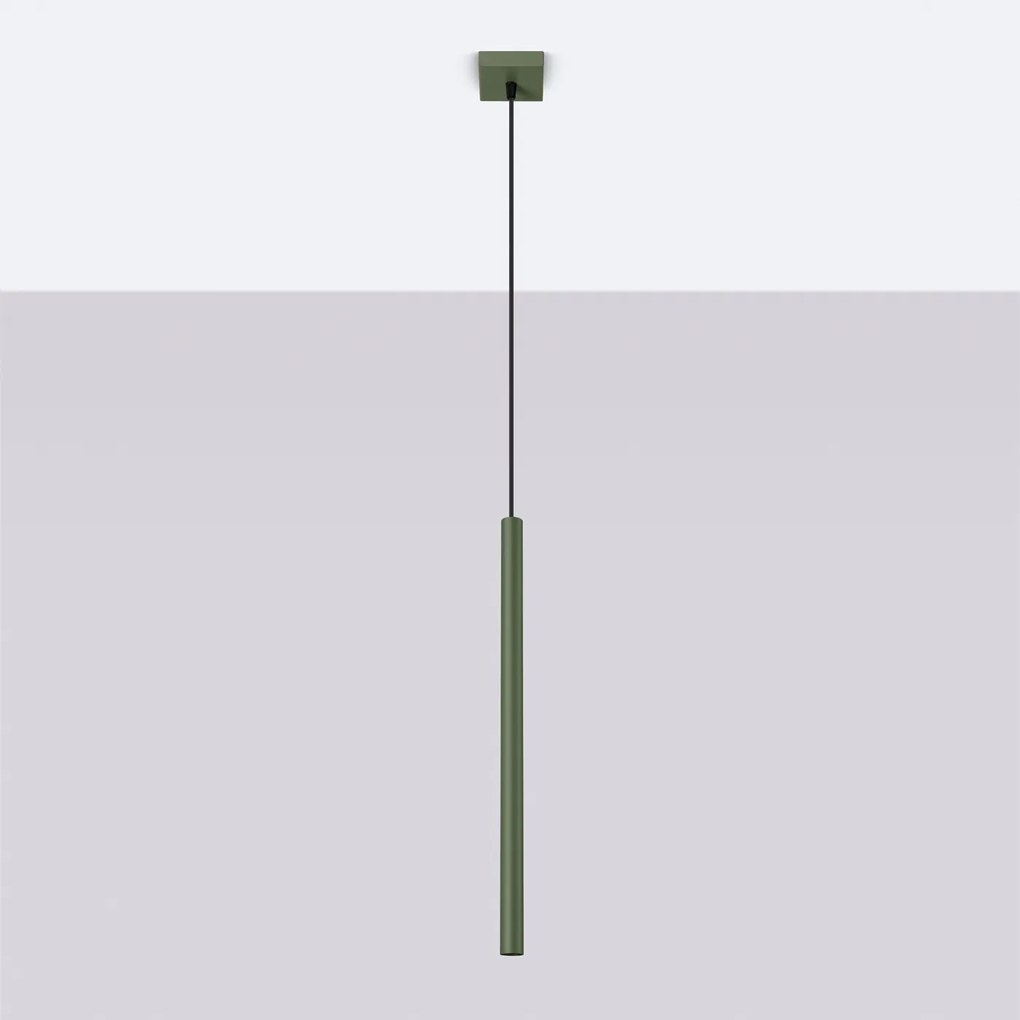 Závesné svietidlo Pastelo, 1x olivové kovové tienidlo