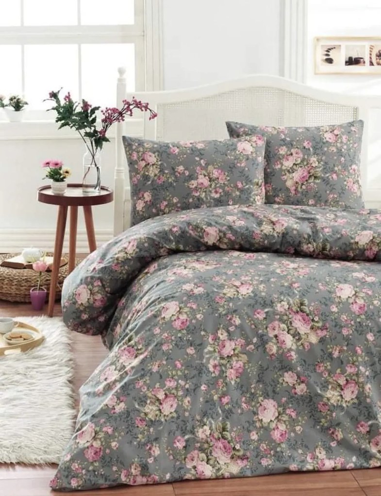 Obliečky bavlnené Sicília sivá TiaHome - 2x Vankúš 90x70cm, 1x Paplón 200x220cm