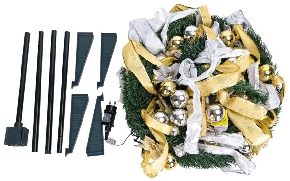 Aigostar - LED vonkajší vianočný stromček 150xLED/230V 1,8m IP44 biela/zlatá studená biela