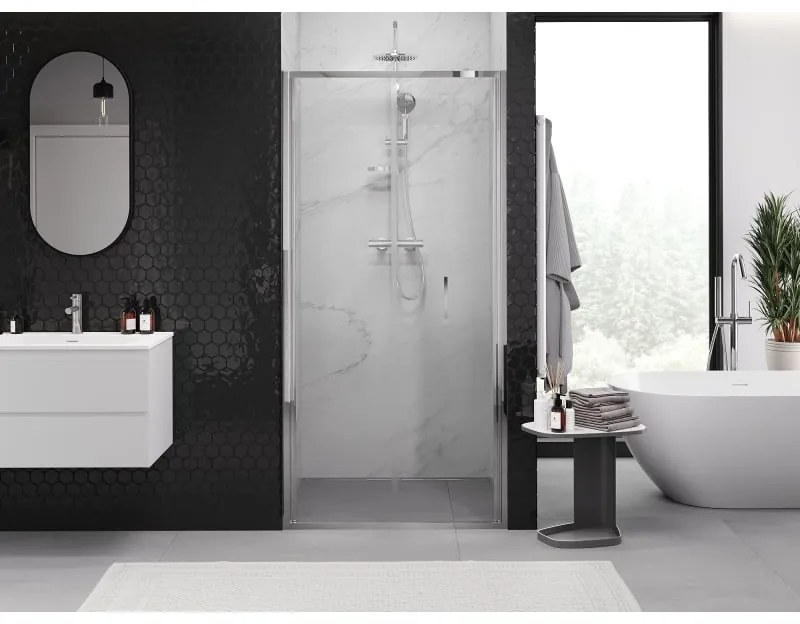 Mexen Exo, skladacie dvere do otvoru 60x200 cm, 6mm číre sklo, chrómový profil, 816-060-000-01-00