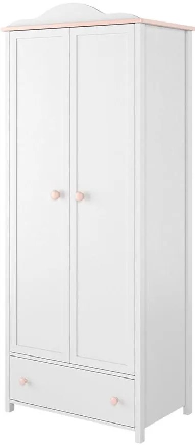 Skriňa 2D Luna LN-01 biely/ružové