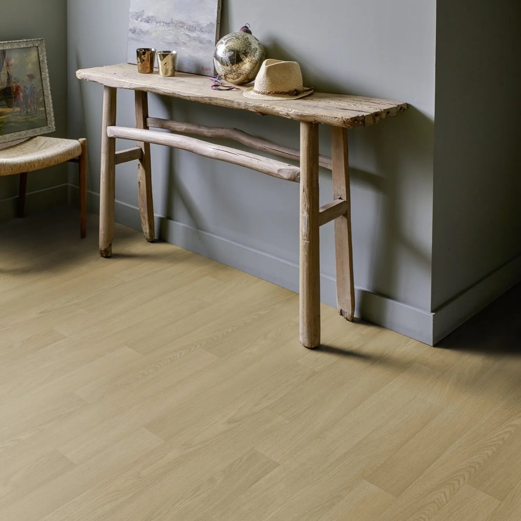 Gerflor, PVC podlaha - lino AladinTex Ultra 0636 Esterel blond, na mieru, šíře 4m, hnedá, filc, chodba / predsieň
