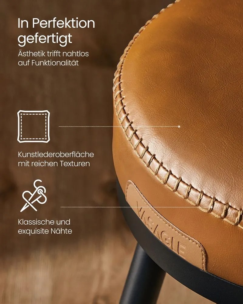 VASAGLE EKHO Collection - Sada 2 barových stoličiek s otočným operadlom LBC889 Farba: čierna