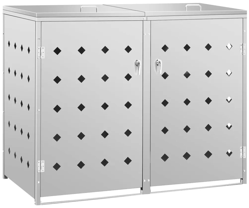 Dvojitý prístrešok na odpadkový kôš nehrdzavejúca oceľ 240 l