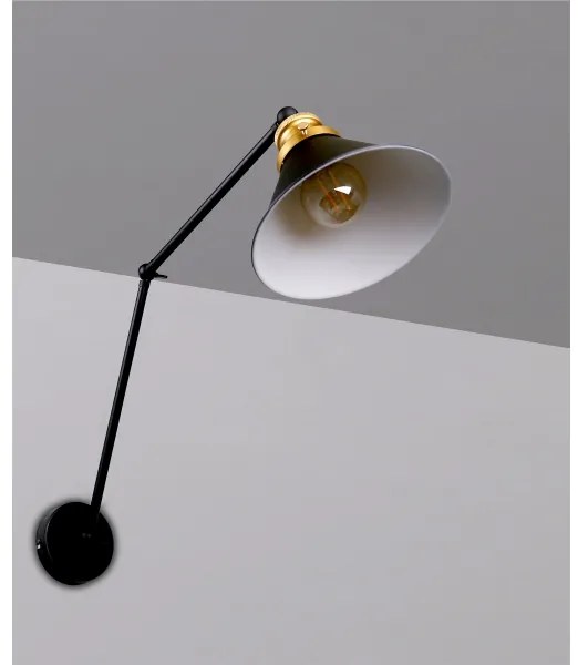 Nástenná lampička FUNDO 1xE27/40W/230V čierna/zlatá