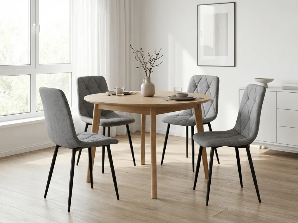 Sivá stolička LIBRA PLATINUM GREY s čiernymi nohami