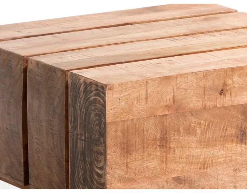 furniture-nabytek.cz - Masívny konferenčný stolík Dakota z mangového dreva, lakovaný, hnedý – 70×70×35 cm