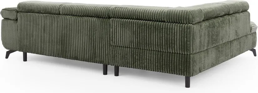 Zelená menčestrová rohová pohovka (ľavý roh/do L) Marbeya – Ropez