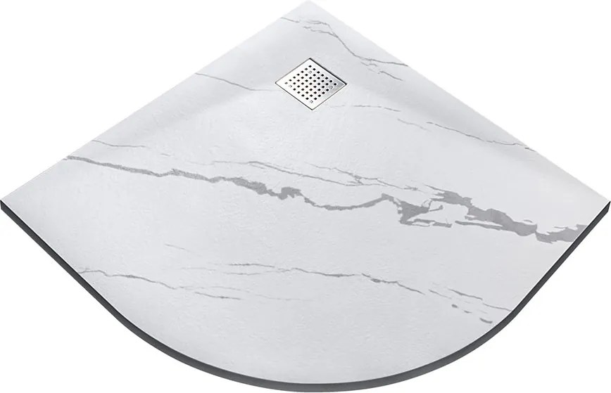 Besco Štvrťkruhová sprchová vanička z SMC kompozitu VEXO MARBLE HR 90x90 BESCO-Rozmery: 90x90