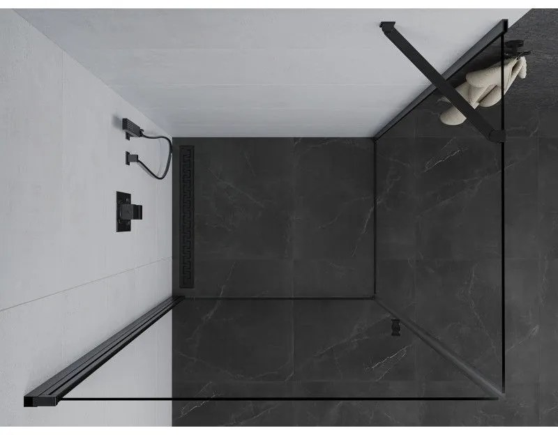 Mexen Pretoria sprchovací kút 70x90cm, 6mm sklo, čierny profil-číre sklo, 852-070-090-70-00
