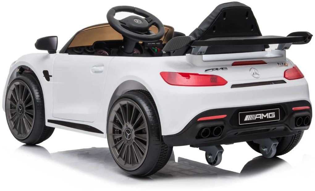 Detské elektrické autíčko na diaľkové ovládanie BestBerg BBCC-50W - Mercedes-Benz AMG GT R / od 3 rokov / nosnosť 25 kg / biela