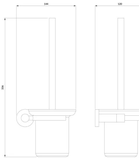 OMNIRES MP60620BL - Nástenná WC štetka MODERN PROJECT matná čierna
