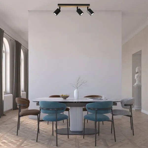 Bodové svietidlo TERRA 3xGU10/8W/230V čierna/dub