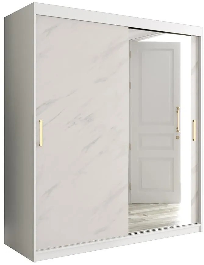 Skriňa Marmur T2 180 biely/mramor biely