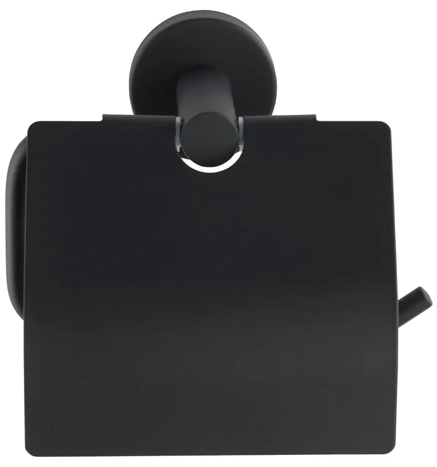 Matne čierny nástenný držiak na toaletný papier z nehrdzavejúcej ocele Bosio – Wenko