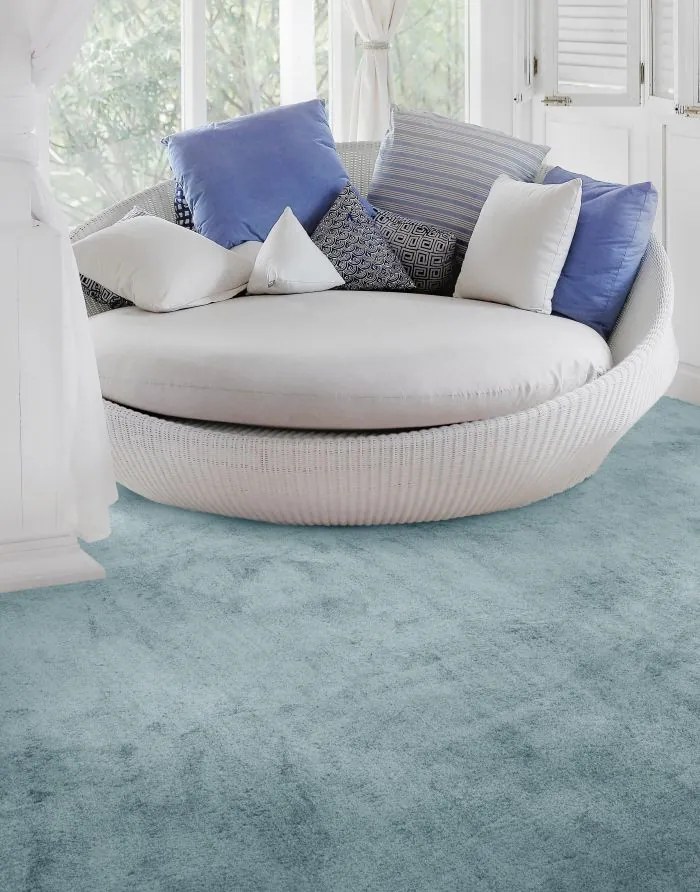 Koberec metráž Kashmir Wild 6977, na mieru, šíře 4m, modrá, twinback (filc+juta), exteriér, Balta