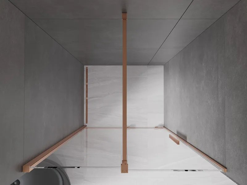 Mexen Velar, posuvné dvere do otvoru 90x200 cm, 8mm číre sklo, medená matná, 871-090-000-01-65