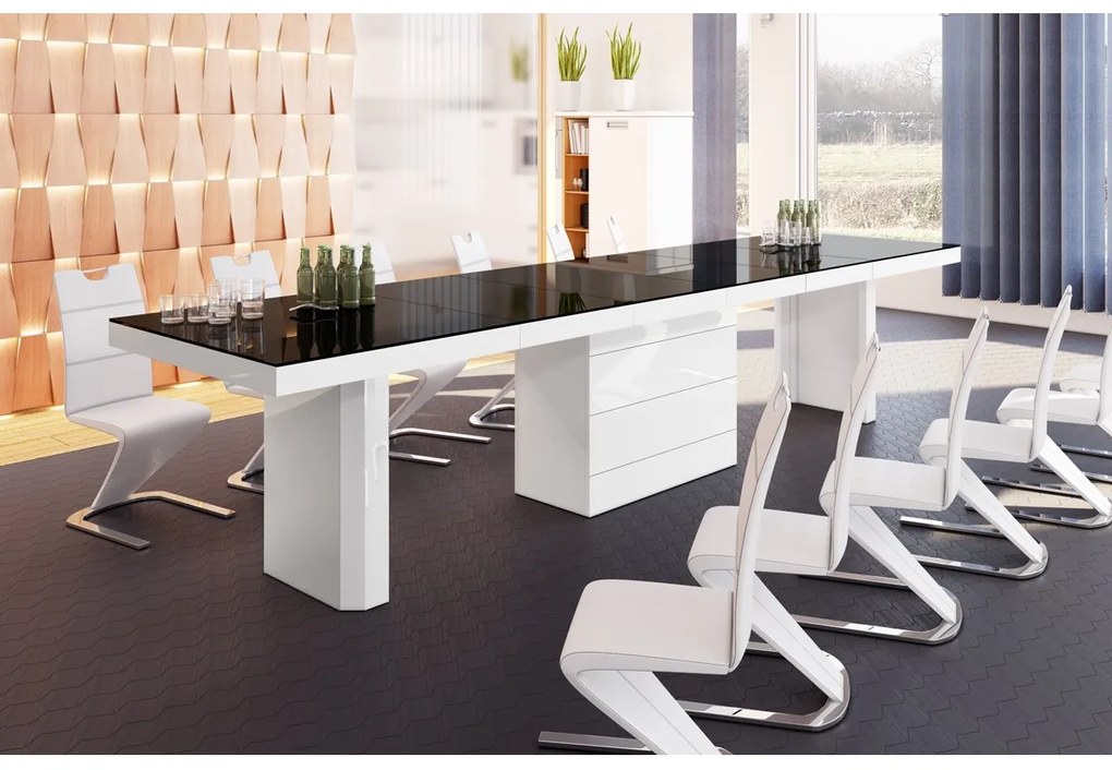 Luxusný rozkladací jedálenský stôl  KOLOS 160 LESK /až 412cm/viac farieb