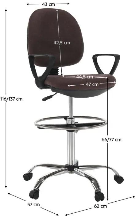 Kondela Vyvýšená pracovná stolička, hnedá/čierna, TAMBER